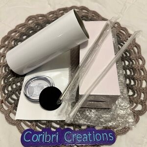 Coribri Creations White Tumbler Set
